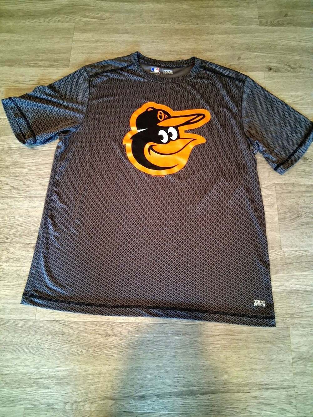 MLB Baltimore Orioles T-Shirt XL Gray Geometric Print Short Sleeve